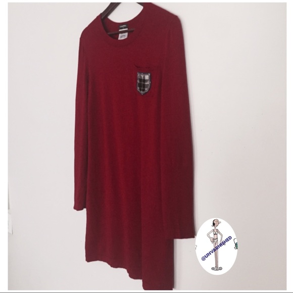Chanel Tartan Sweater Dress FR40